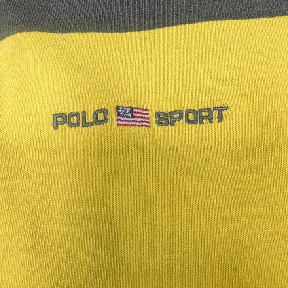 Rare Vintage Ralph Lauren Polo Sport Men's Shirt Gray Black Yellow Size Large L - Picture 8 of 8